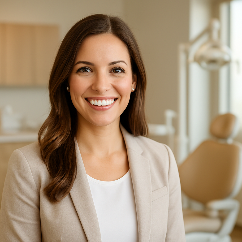 Happy patient with a perfect smile after Invisalign treatment